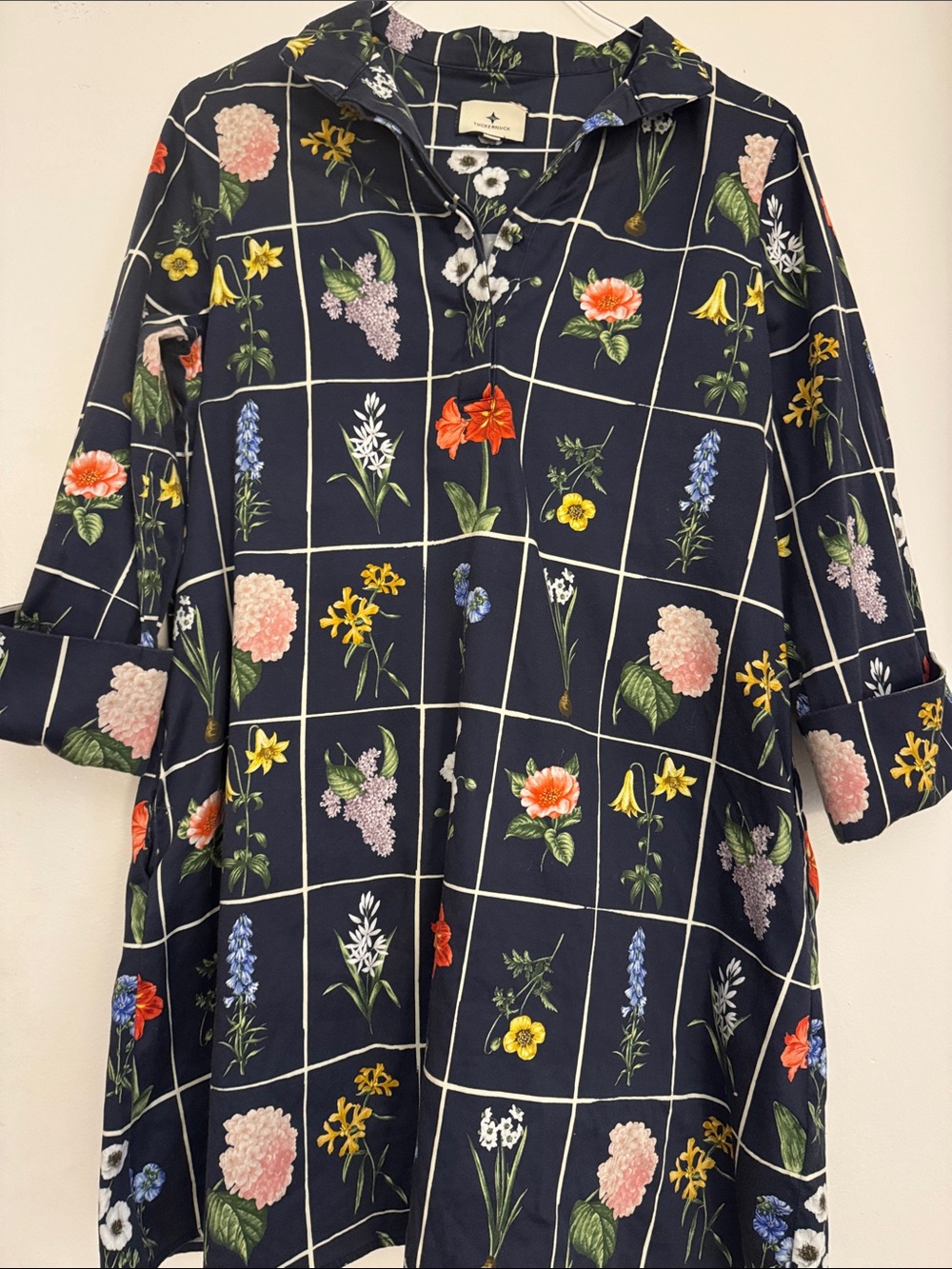 Tuckernuck Navy Fresh Buds Megan Collared Dress - Picture 3 of 13